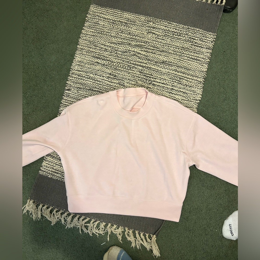 Lululemon Perfectly Oversized Cropped Crew - Strawberry Milkshake - Like New